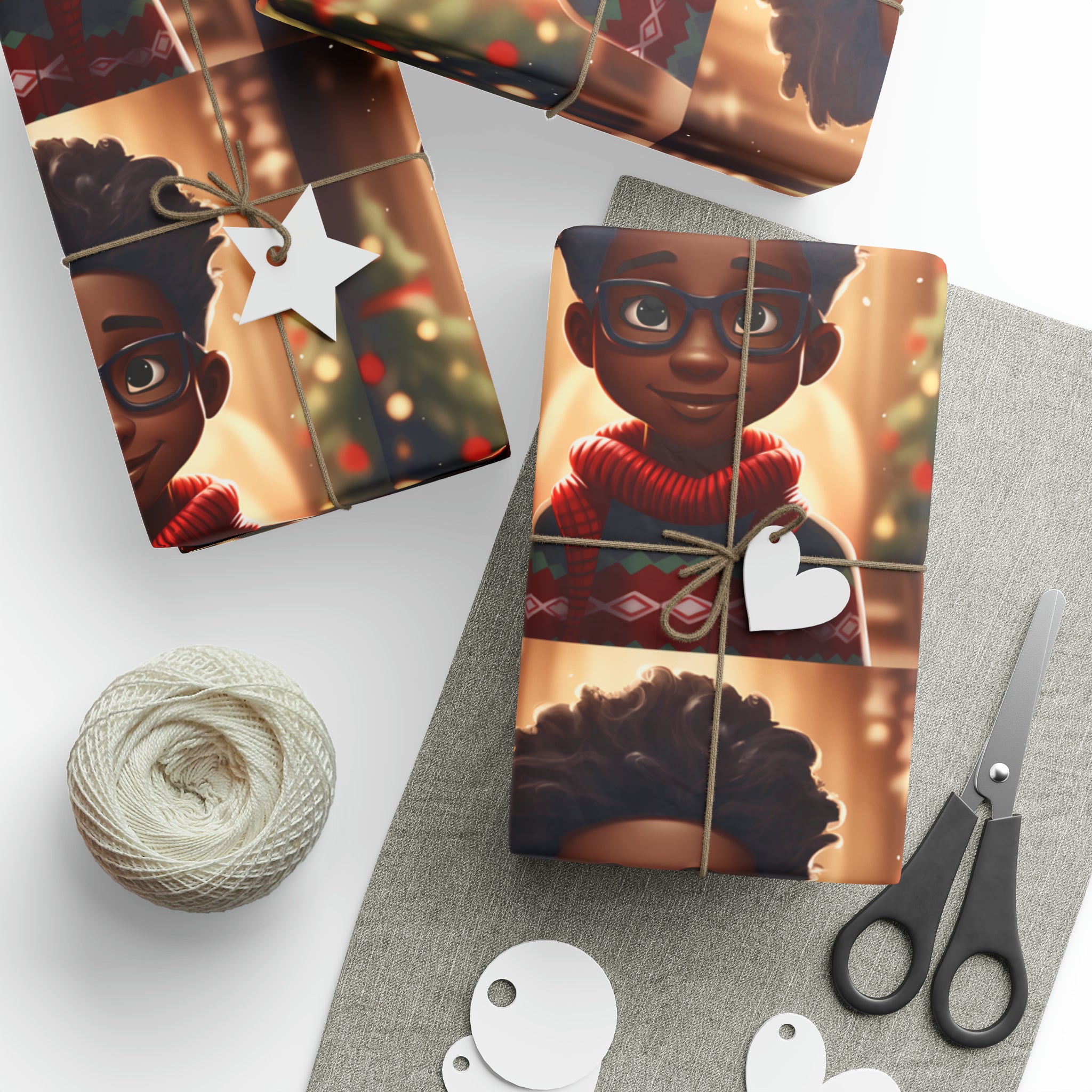 Festive Black Boy Wrapping Papers