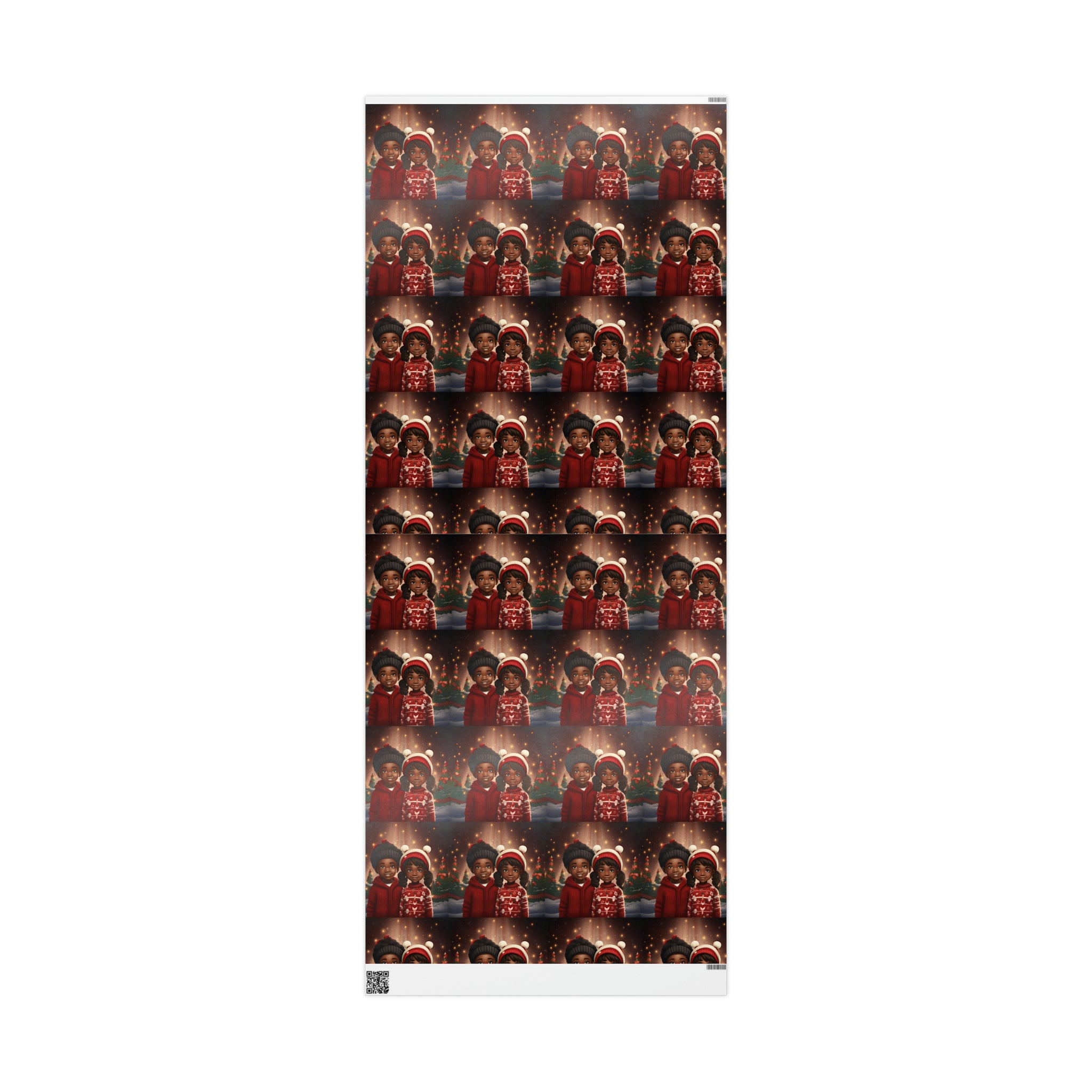 Black Siblings Christmas Theme Wrapping Papers