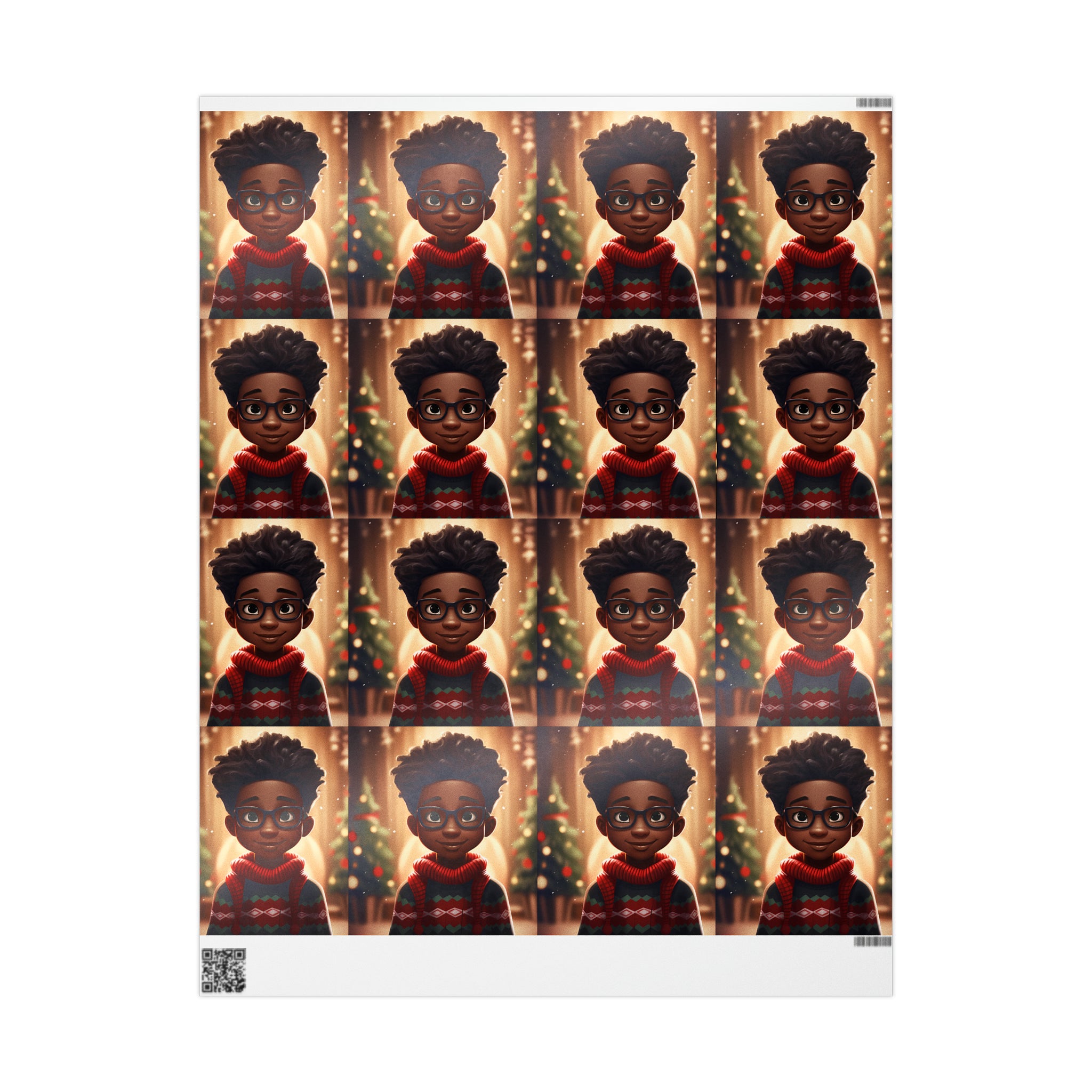 Festive Black Boy Wrapping Papers