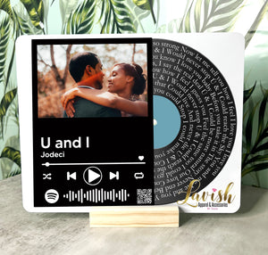 Personalized Spotify and Youtube Song Plaque
