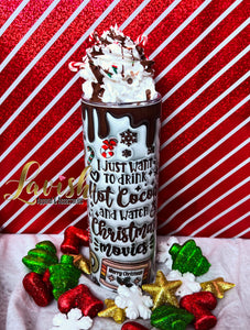 Hot Chocolate and Christmas Movies 20 oz Skinny Tumbler