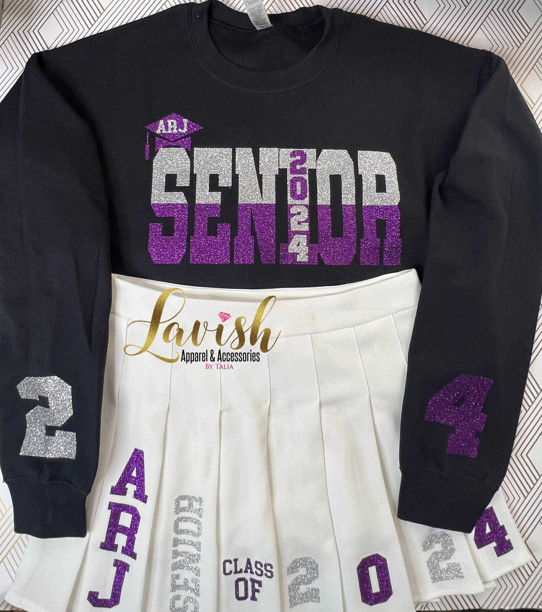 Custom Senior Outfit | Class of 2024 | Sweatshirt Skirt Outfit