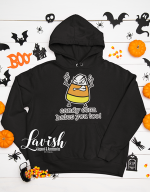 Candy Corn Hates You Too Halloween Unisex Hoodie