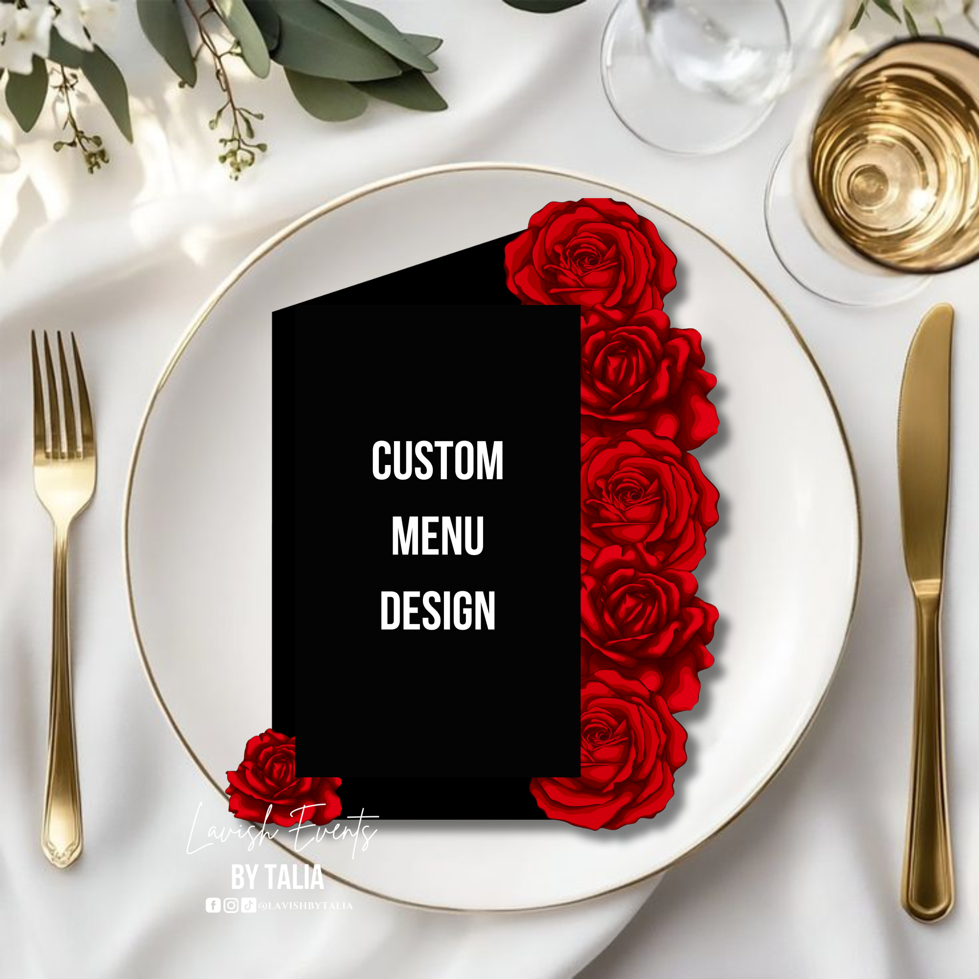 Customized Menu Inserts CUSTOM Die Cut Deluxe Menus, Charger Plate Inserts, Thank you Cards ...