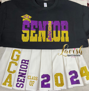 Custom Senior Outfit | Class of 2024 | Sweatshirt Skirt Outfit