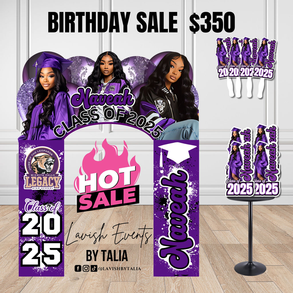 Birthday Sale Grad Arch, Centerpieces and FanS BUNDLE