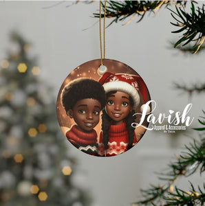 Sibling Love Christmas Ceramic Ornaments (1pc, 3pcs, 5pcs, 10pcs)
