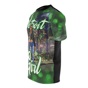 Detroit Girl All Over Print Tshirt Green