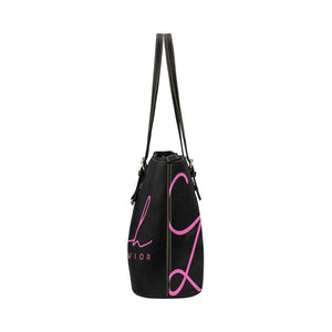 Lavish Behavior Black and Pink Leather Handbag/Tote Bag/ Travel Bag/Large (Model 1651)