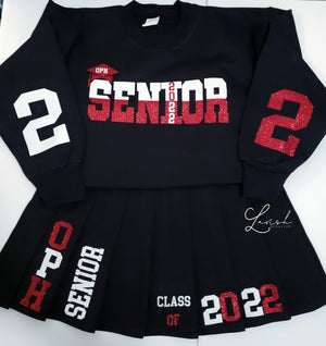 Custom Senior Outfit | Class of 2024 | Sweatshirt Skirt Outfit