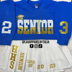 Custom Senior Outfit | Class of 2024 | Sweatshirt Skirt Outfit