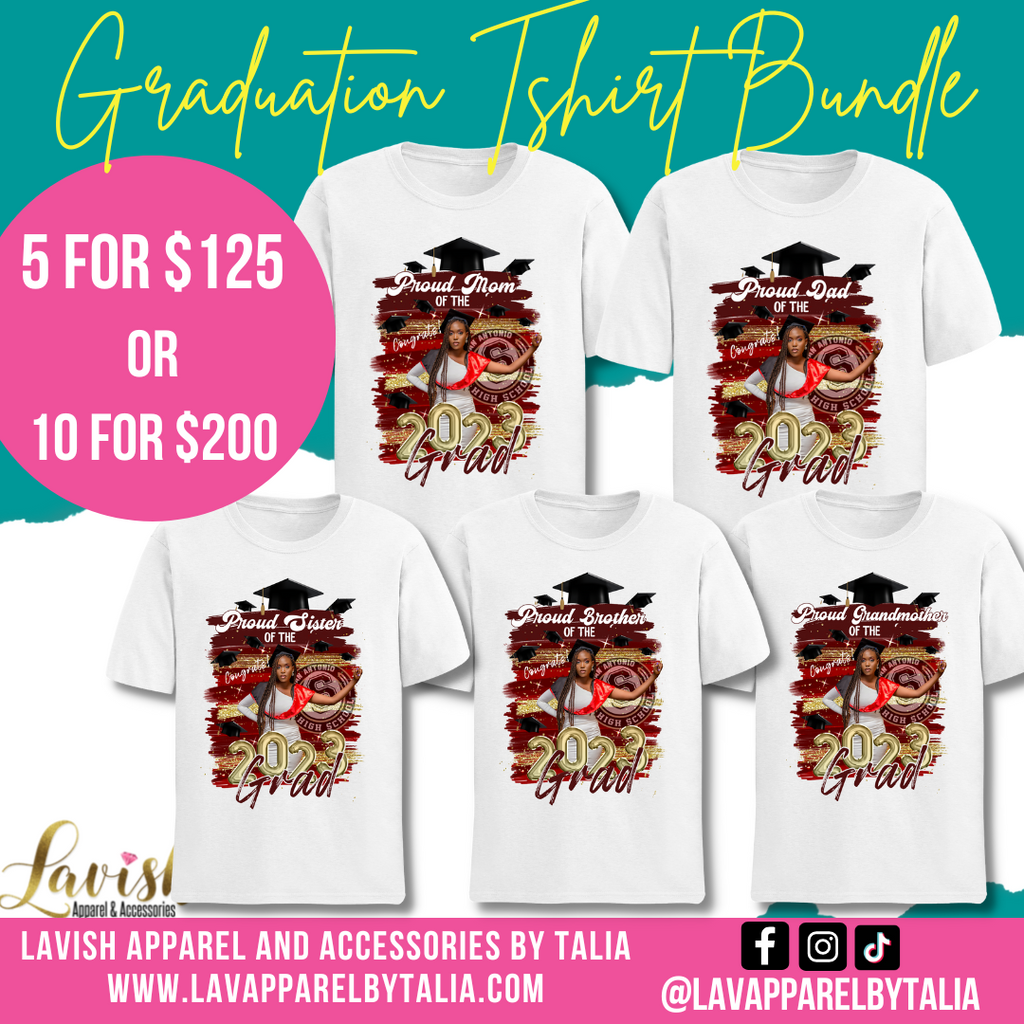 Graduation Tshirt Bundles | Class of 2023 Grad Tshirt Bundles | Graduate Tshirt Bundles