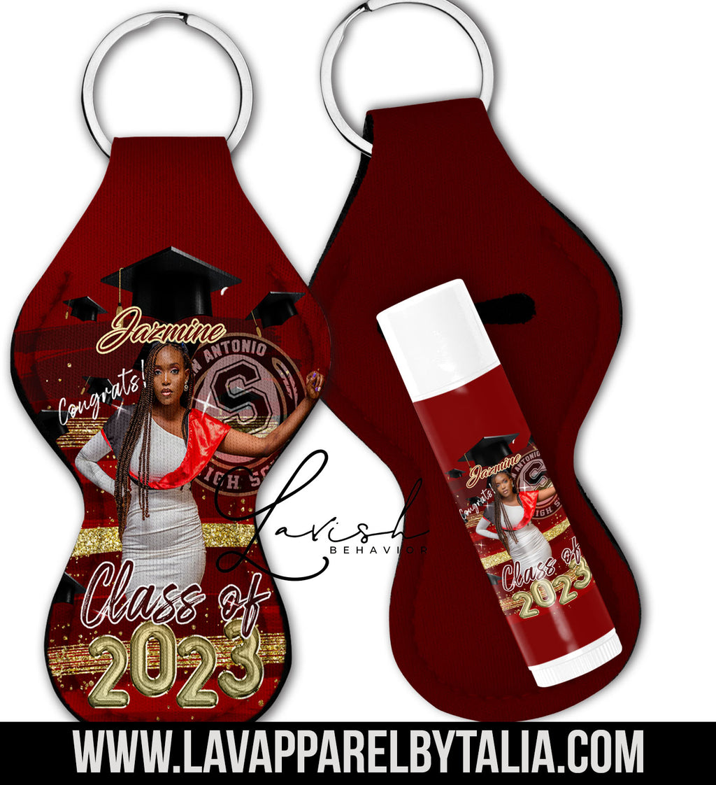 Graduation Lip Balm and Keychain | Class of 2023 Grad Lip Balm and Keychain | Graduate Lip Balm and Keychain