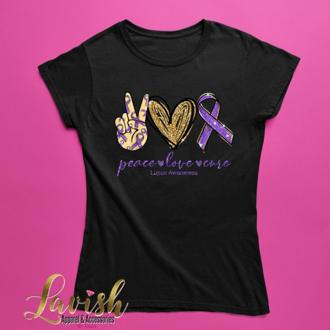 Peace Love Cure Lupus Awareness Tee