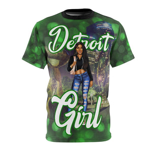 Detroit Girl All Over Print Tshirt Green