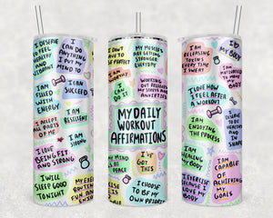 My daily affirmations tumbler sublimation design.